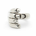 Maniac silver stainless steel gothic carved hand ring, adjustable cuff design for women and men.