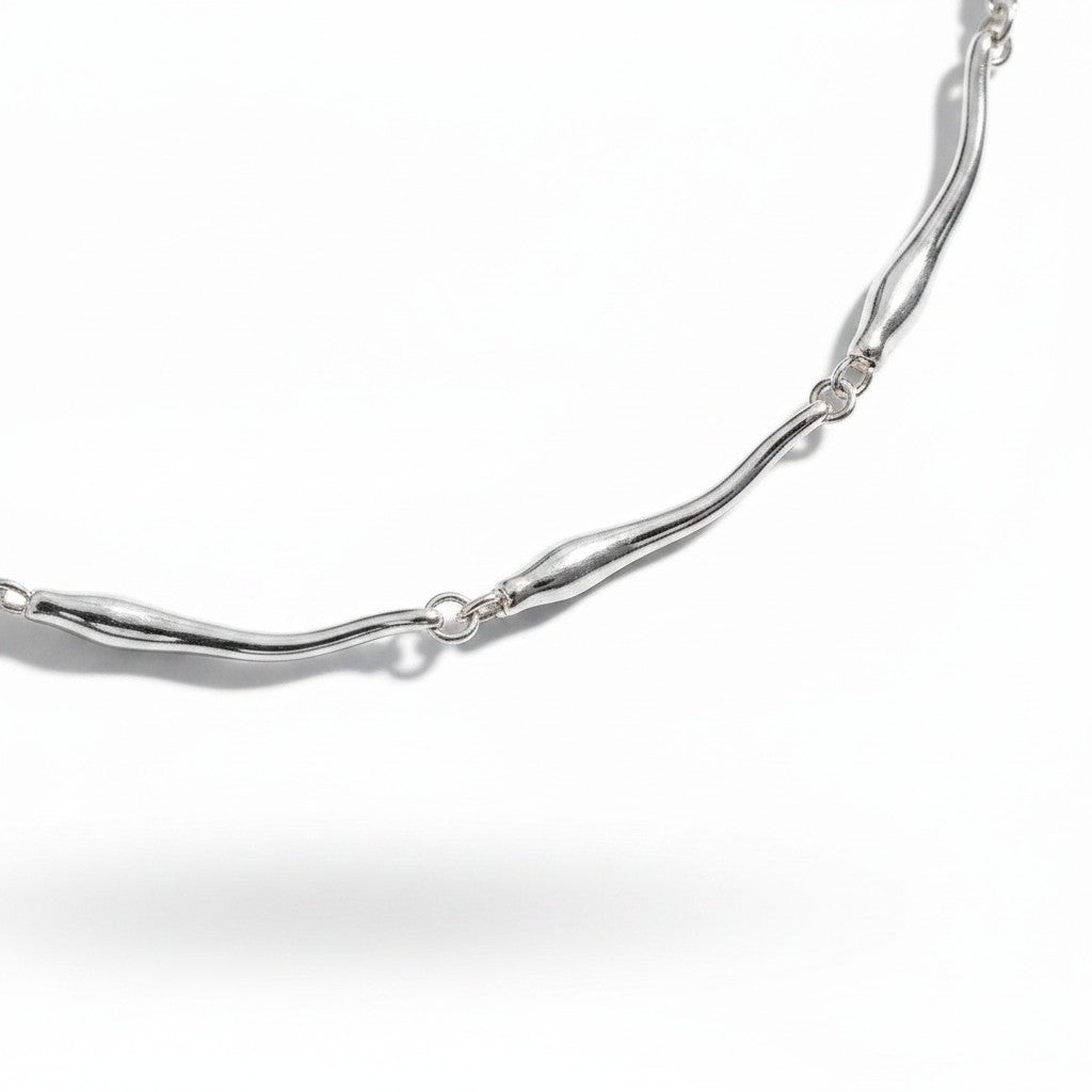 Maniac silver stainless steel irregular chain necklace for men and women.
