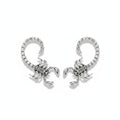 Maniac silver-tone stainless steel scorpion ear climber earring with gothic punk hip-hop style.