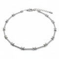 Maniac silver stainless steel barbed wire choker necklace with lobster clasp.