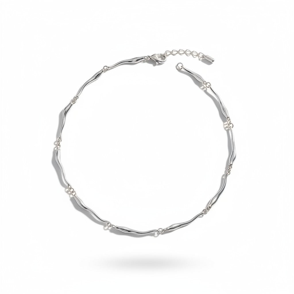 Maniac silver stainless steel irregular chain necklace for men and women.