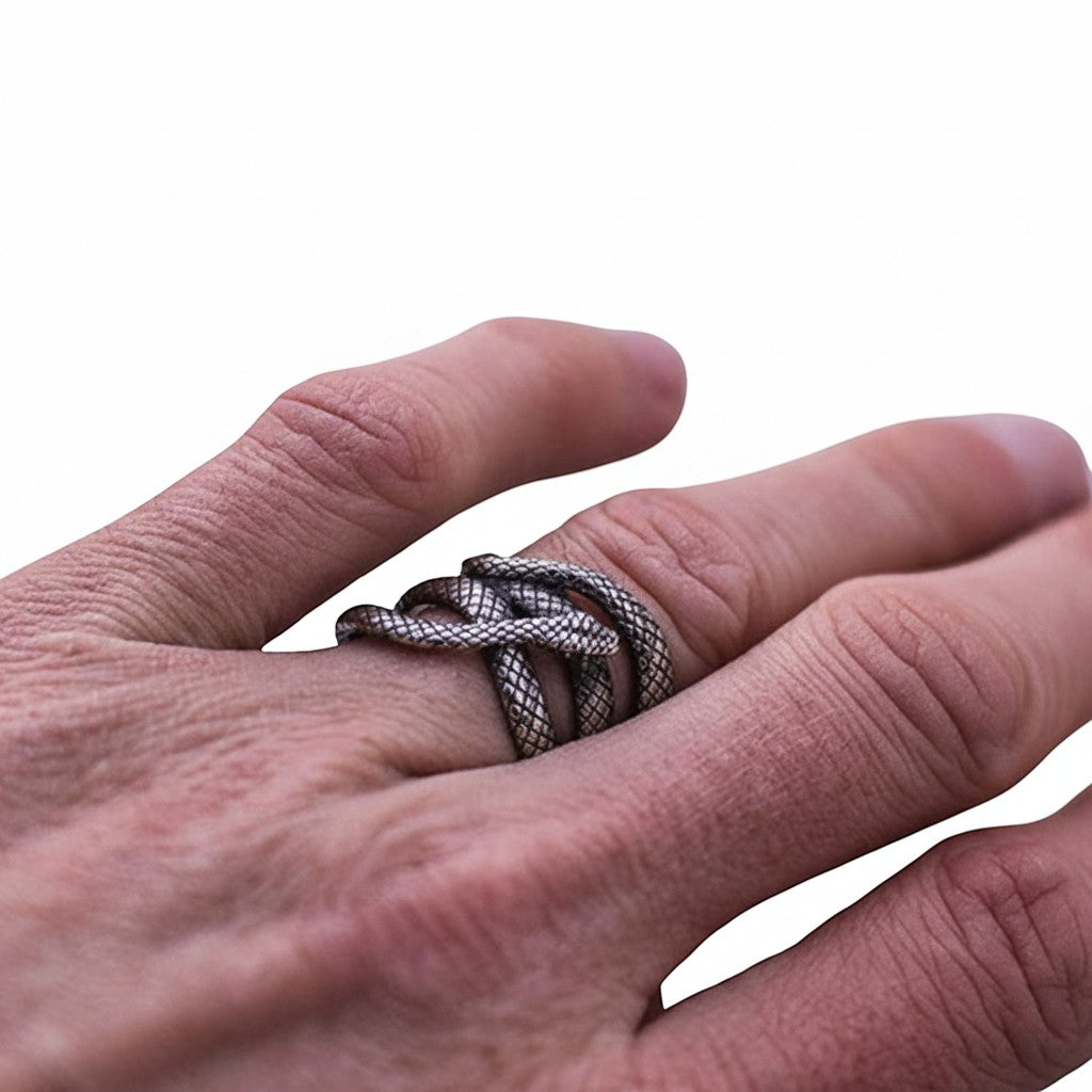 Maniac vintage punk snake ring for women, crafted from stainless steel with a coiled, multi-wrap design.